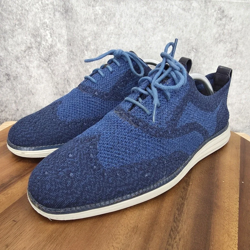 Cole Haan 4.Zerogrand Oxford Shoes Mens 9.5 M Blue Stitchlite‎ Wingtip Light